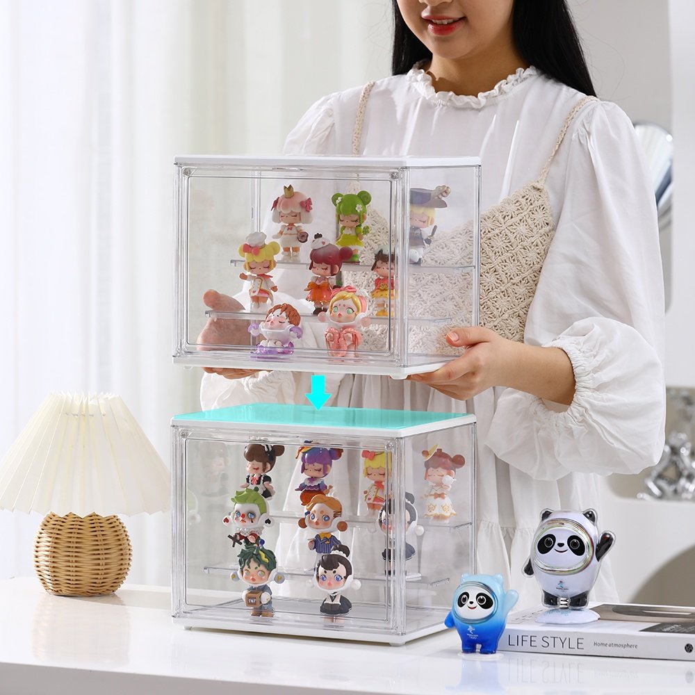 Three Layer Acrylic Display Rack Transparent Ladder Handmade Anime Car Model Blind Box Storage Box Jewelry Sorting Box