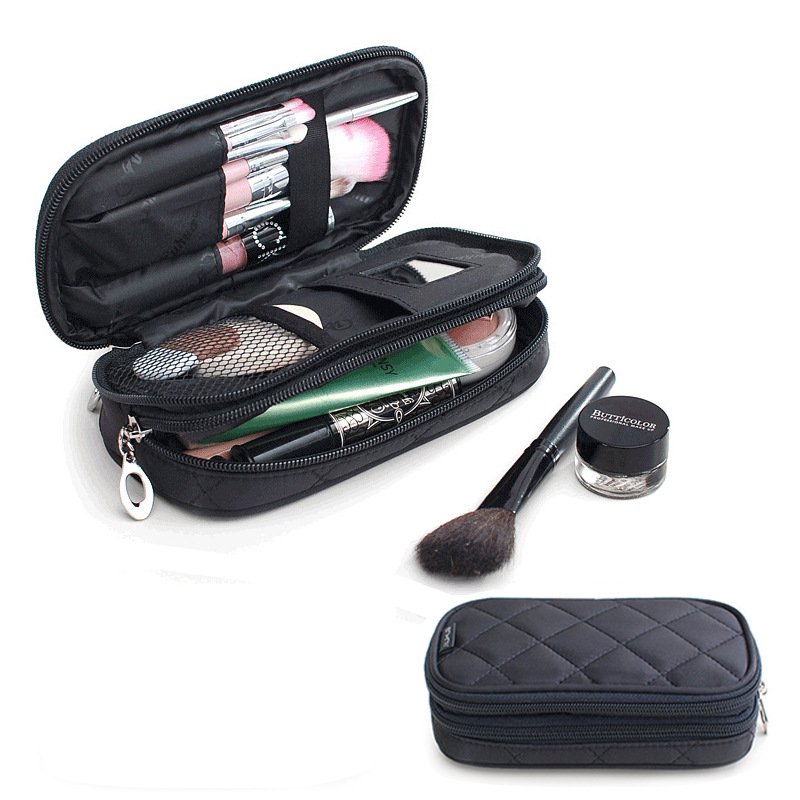 NewTwo compartment Cosmetic Bag makeup Storage Bag Wash toiletry Bag cosmetics organizers