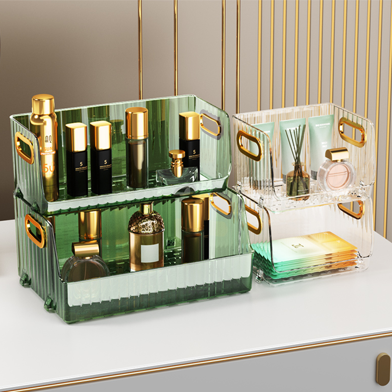 Plastic Clear Cosmetic Storage Organizer Vanity Bathroom Counter Clear Design