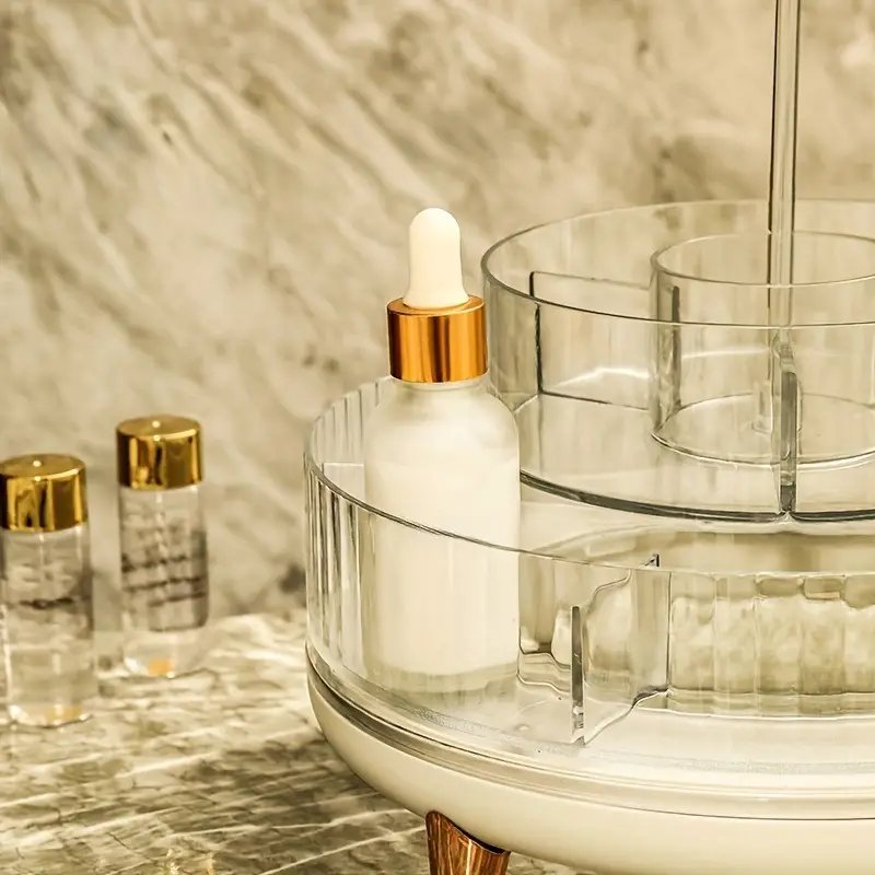 Rotating Acrylic Transparent Cosmetics Desktop Jewelry Display Case Makeup Storage Container Organizer Box