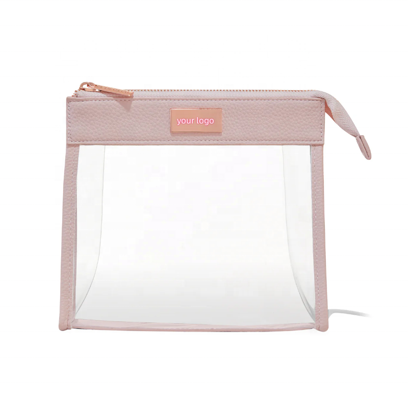 Customizable Transparent PVC Makeup Organizer Clear Zipper Bag Skincare Pouch Brush Cosmetic Bag
