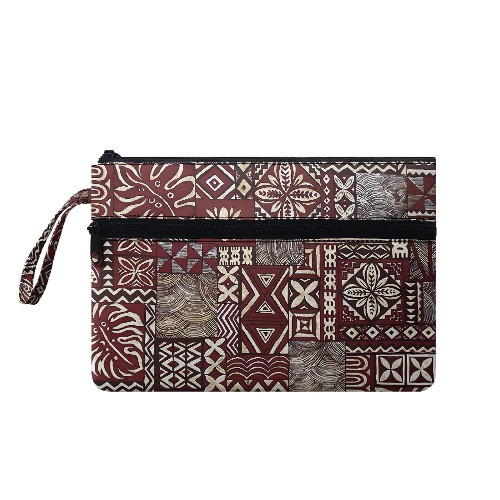 Two Compartment Purse Wallet, Portable Electronics Organizer Toiletry Cosmetic Makeup Bag, Small Soft Travel Zipper Handbag