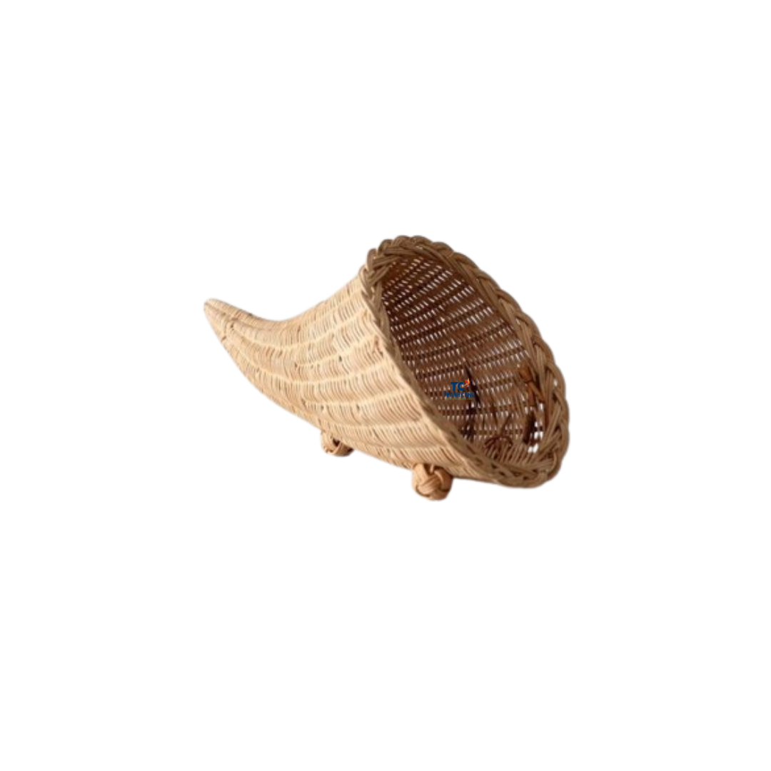 2024 New Design Hollow Rattan Wicker Tray Handmade Household Use Service Tray Towel Tray Woven Basket