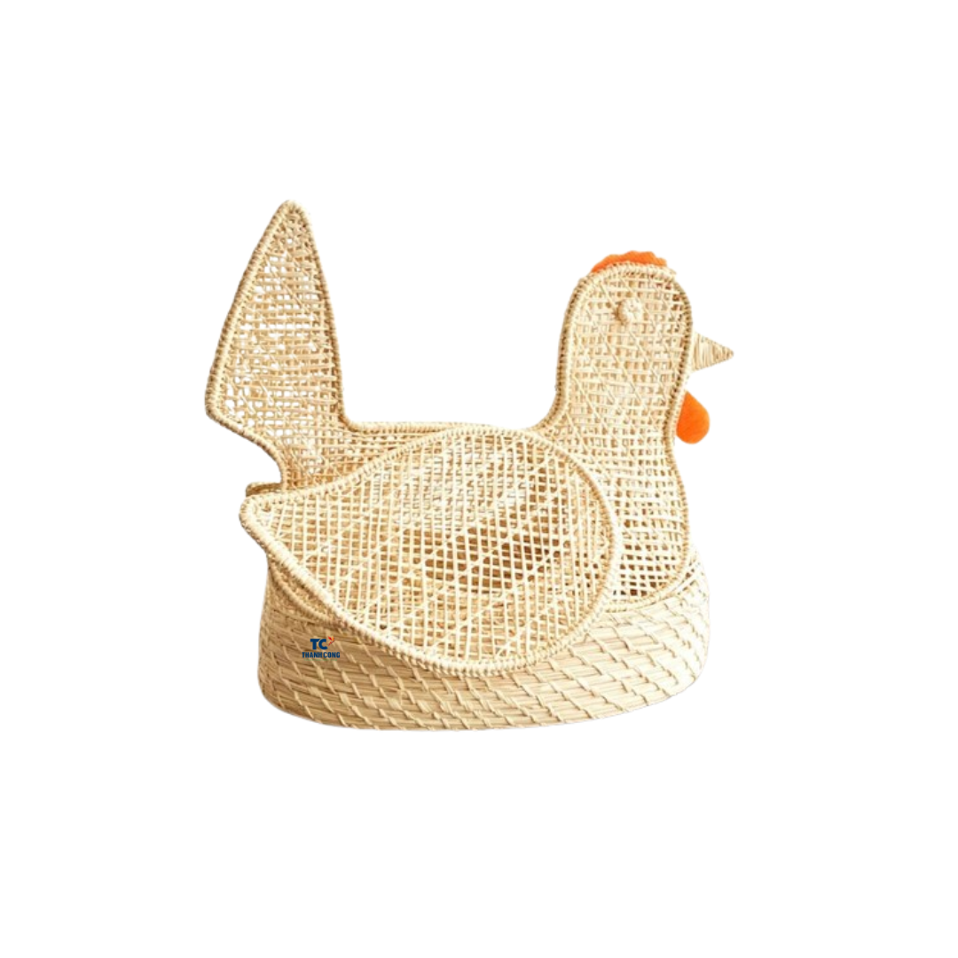 2024 New Design Hollow Rattan Wicker Tray Handmade Household Use Service Tray Towel Tray Woven Basket