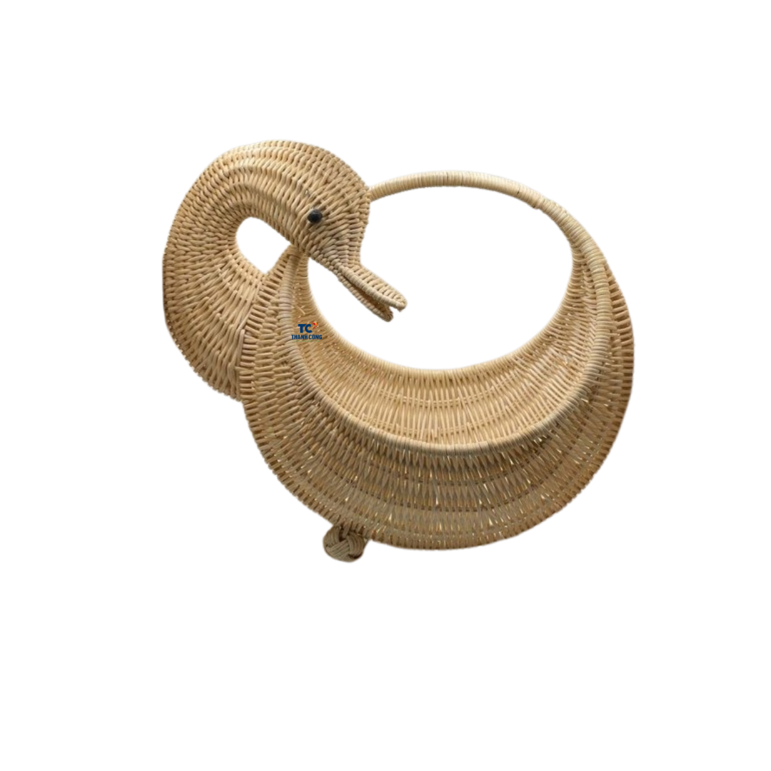 2024 New Design Hollow Rattan Wicker Tray Handmade Household Use Service Tray Towel Tray Woven Basket
