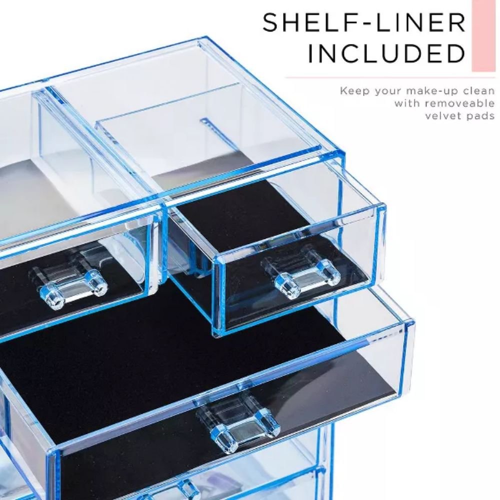 6-Drawer Transparent Acrylic Clear Cube Makeup Organizer 5-Tier Rectangle Storage Multifunctional Jewelry Food Other Items PP