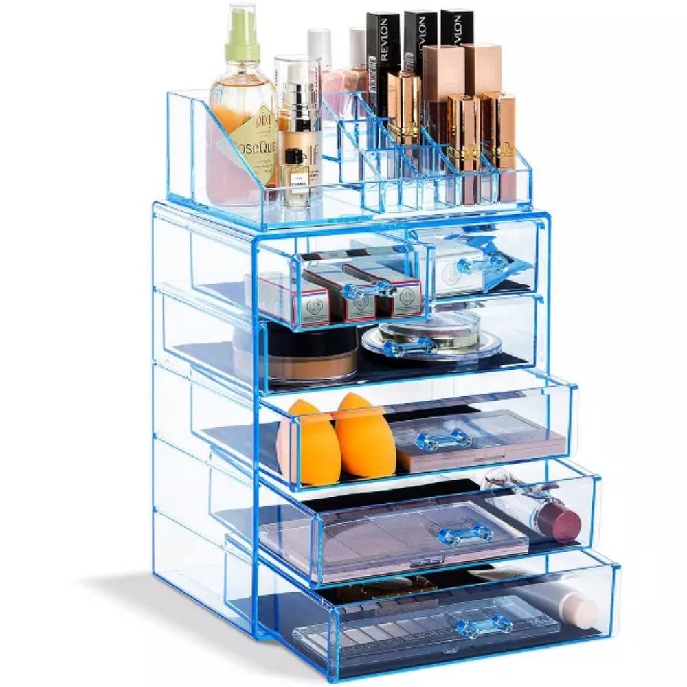 6-Drawer Transparent Acrylic Clear Cube Makeup Organizer 5-Tier Rectangle Storage Multifunctional Jewelry Food Other Items PP