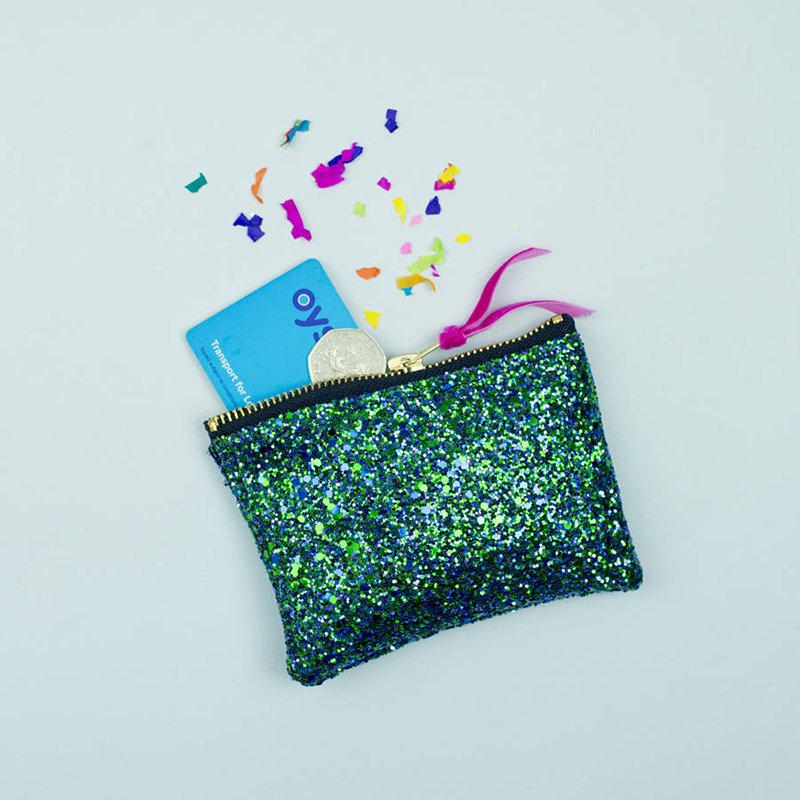 Wholesale Colorful Trendy Metallic Zipper Bling Glitter Jewelry Cosmetic Makeup Gift Bag