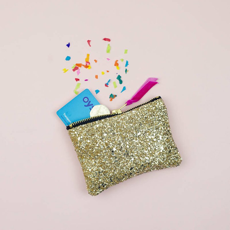 Wholesale Colorful Trendy Metallic Zipper Bling Glitter Jewelry Cosmetic Makeup Gift Bag