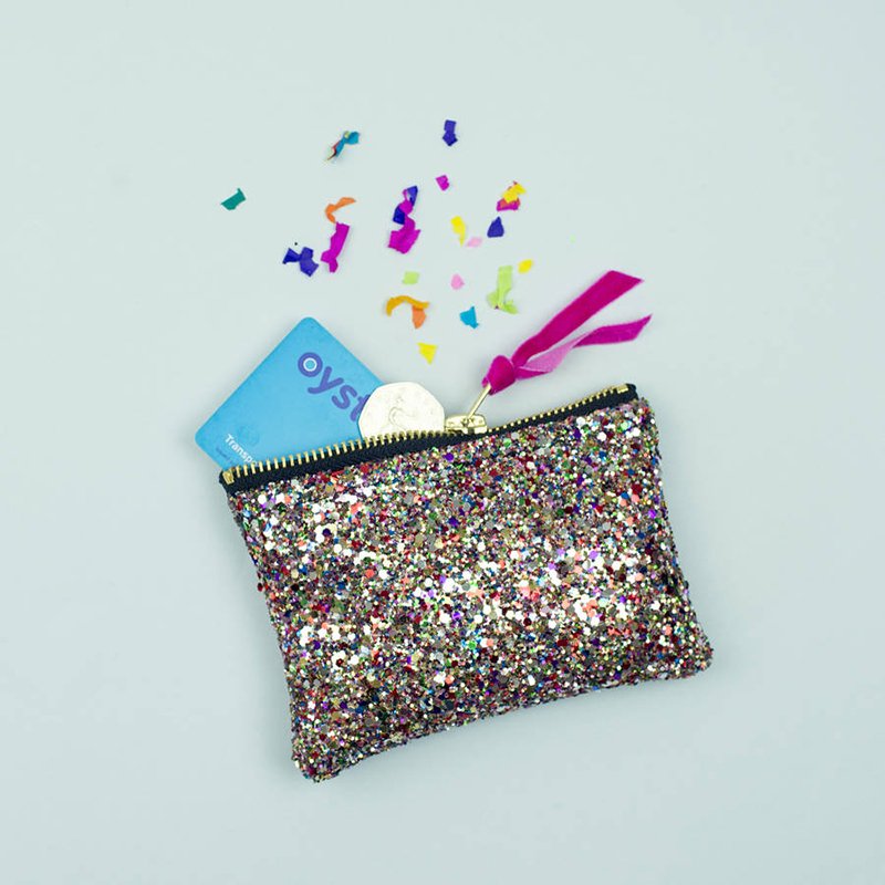 Wholesale Colorful Trendy Metallic Zipper Bling Glitter Jewelry Cosmetic Makeup Gift Bag