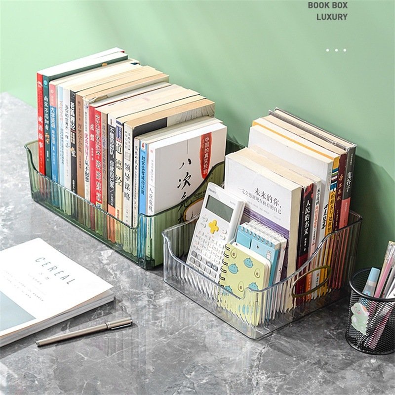 Choice Fun Home Portable Book Box Plastic Acrylic makeup organizer Storage Containers For Sale
