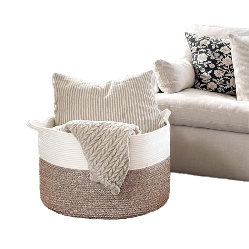 2024 new combination three-piece rectangular cotton rope braided storage basket Desktop sundry basket cosmetics storage basket