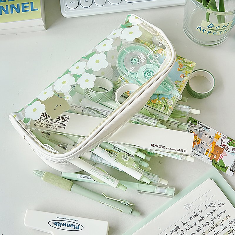 Transparent PVC Pencil Box For Kids Custom Clear Cute Plastic School Pencil Case