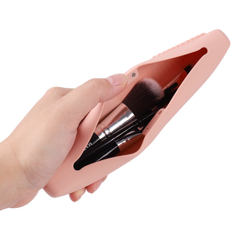 Lohas Travel Makeup Brush Holder Pouch Washable Silicone Make Up Bag Organizers