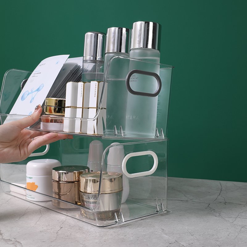 Hot Sale Plastic Transparent Makeup Organizer Portable Makeup Organizer Storage Box Stackable Storage Box