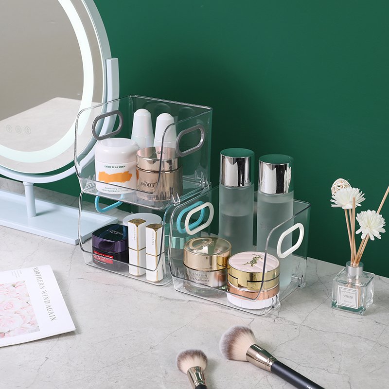 Hot Sale Plastic Transparent Makeup Organizer Portable Makeup Organizer Storage Box Stackable Storage Box