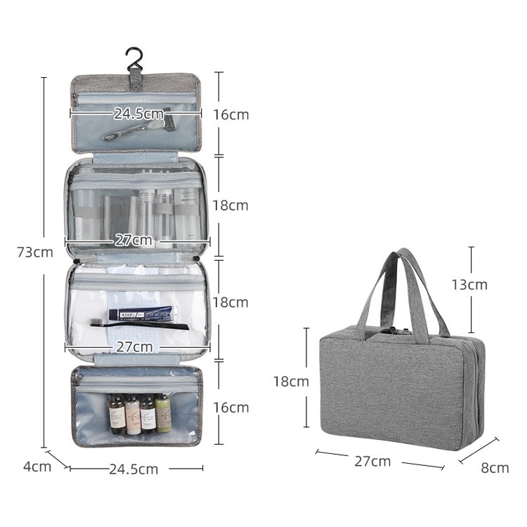Large Capacity Portable Cosmetic Bag Dry Wet Separation Toiletry Organizer Toiletry Bag