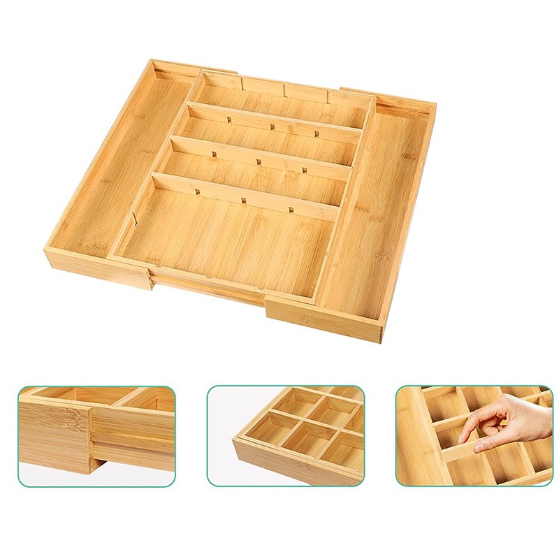 Wholesale Expandable Desk Drawer Organizer Adjustable Cutlery Tray Storage Bins for Desk Organizers and Accessories
