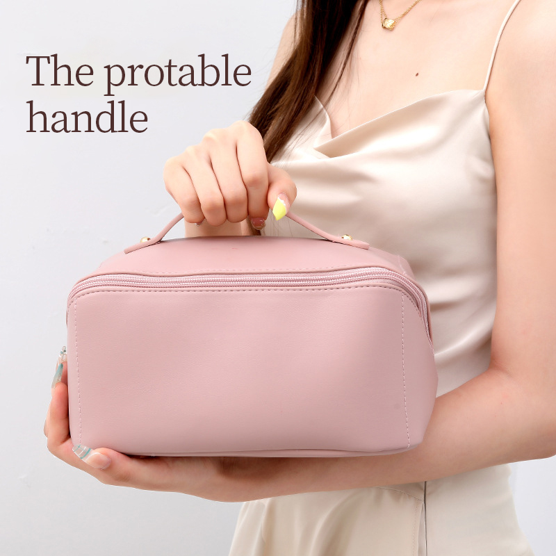 Luxury Custom Large Capacity Women Cosmetic Bag Organizer Beauty Case Pu Leather Waterproof Zipper Make Up Bag Travel Makeup Bag
