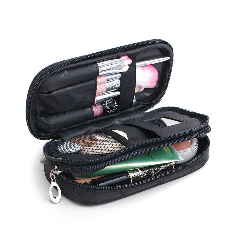 Women Cosmetic Bag Cosmetics Brushes Storage Bag Wash Makeup Bag cosmetics tool organizers with two compartment