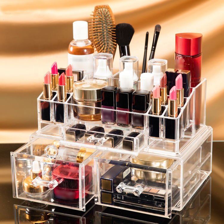 Home Desktop Vanity Multifunction Fashional Makeup Storage Acrylic Cosmetic Drawer Organiser Organizer Sets