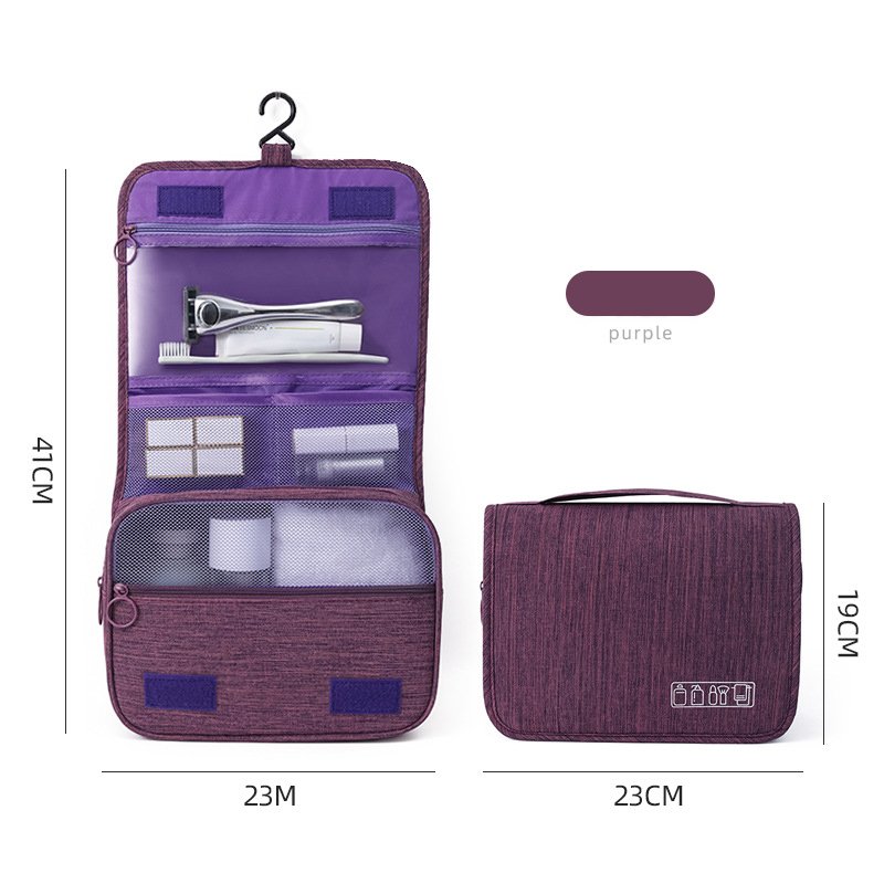 Grey Makeup Bag Large Capacity Travel Portable Multi-Functional Storage Dry And Wet Separation Toiletry Bag