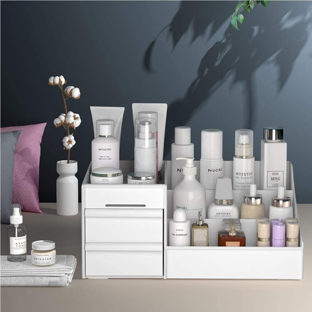 Large Capacity Makeup Organizer Drawer Desktop Dresser Cosmetic Storage Box for Skincare Brush Lipstick Nail Polish Container