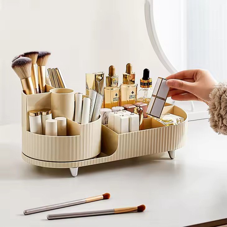 Rotatable Make Up Organizer Skincare Storage Organizers 360 Degree Rotating Makeup Brush Holder