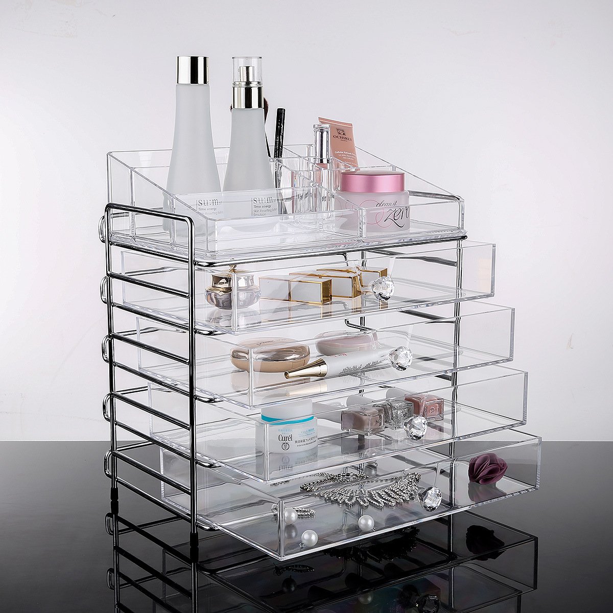 Explosive Models MakeUp Drawer Beauty Organizer Counter lipstick Cosmetic Display Skin Care Vanity Box With Factory latest