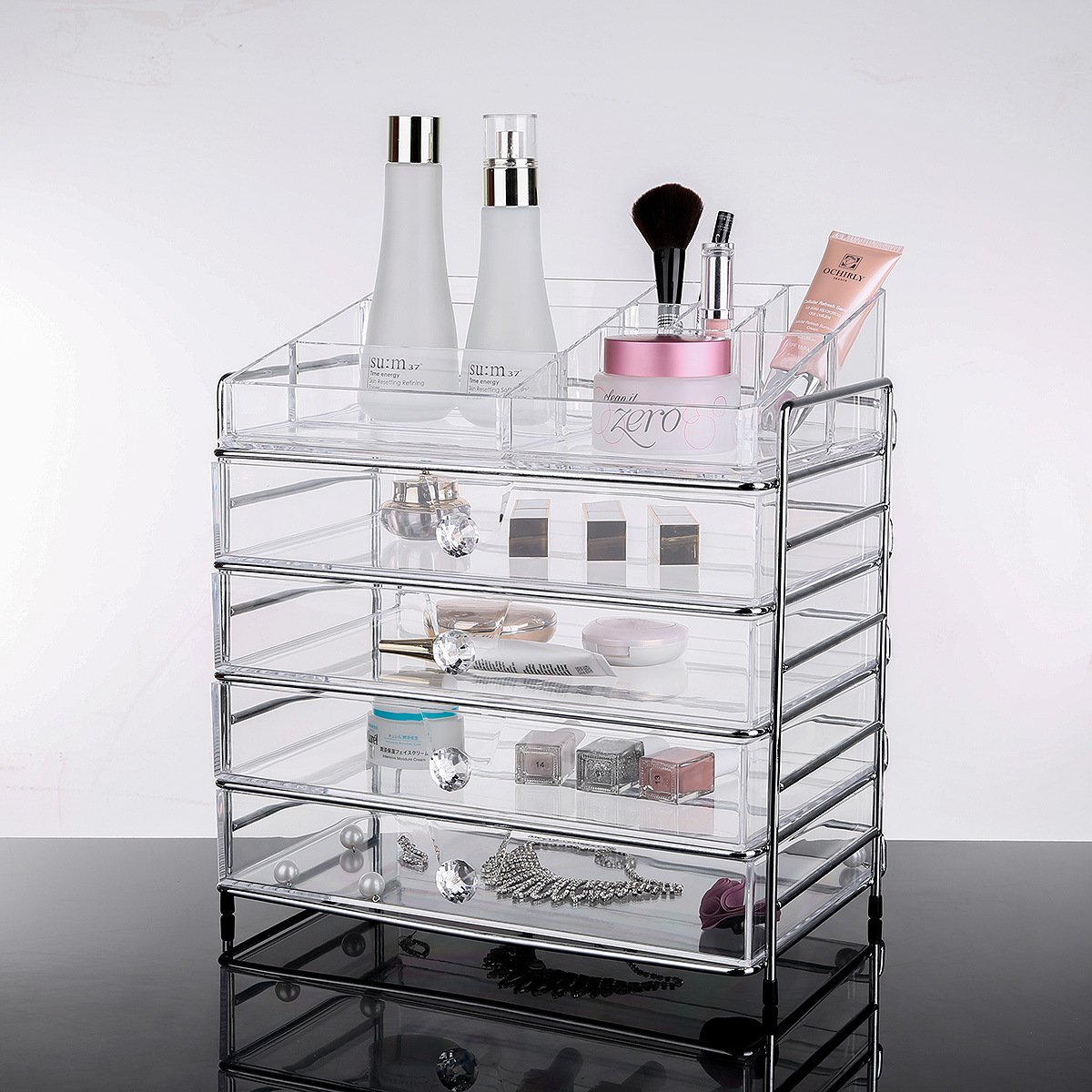 Explosive Models MakeUp Drawer Beauty Organizer Counter lipstick Cosmetic Display Skin Care Vanity Box With Factory latest