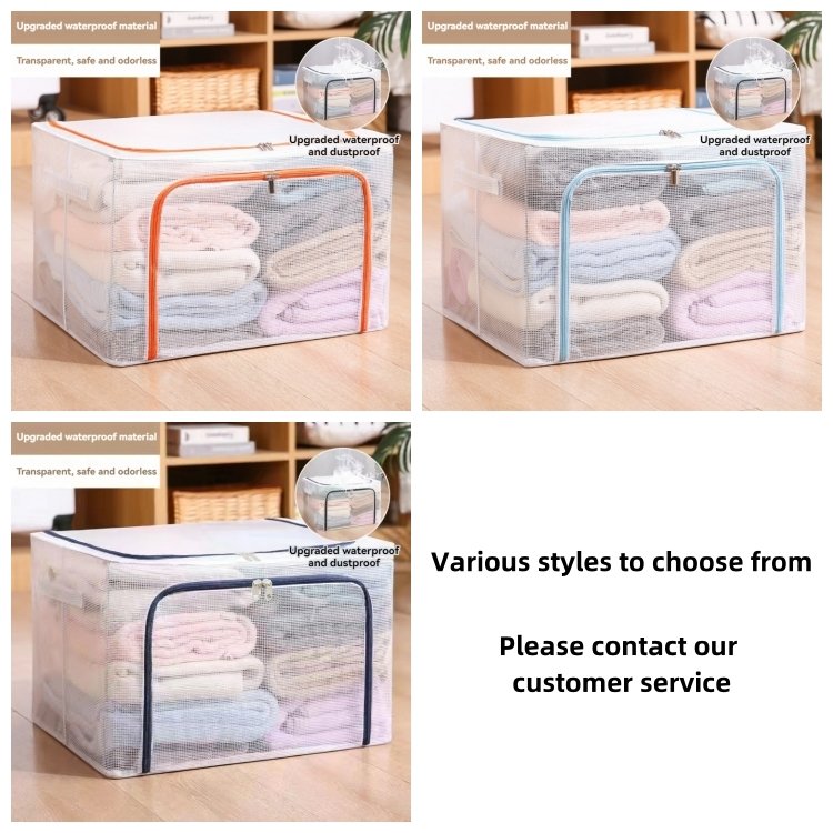 Modern Clear Fabric Foldable Storage Box Low Price Transparent Shoe and Clothing Storage Bags Stackable Design