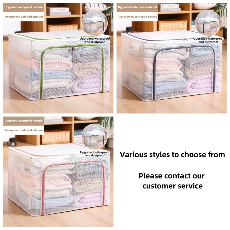 Modern Clear Fabric Foldable Storage Box Low Price Transparent Shoe and Clothing Storage Bags Stackable Design