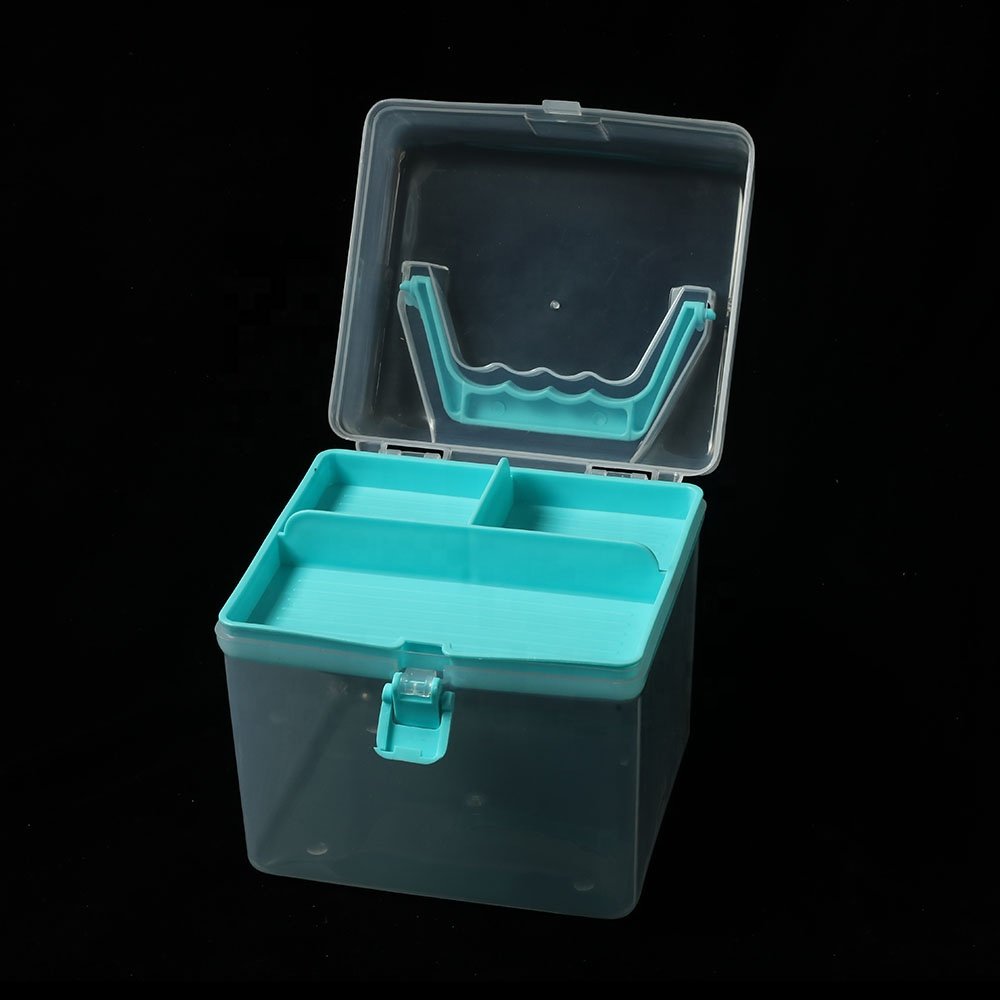 Double Layer Jewelry Children Toys Makeup Transparent Plastic Storage Box
