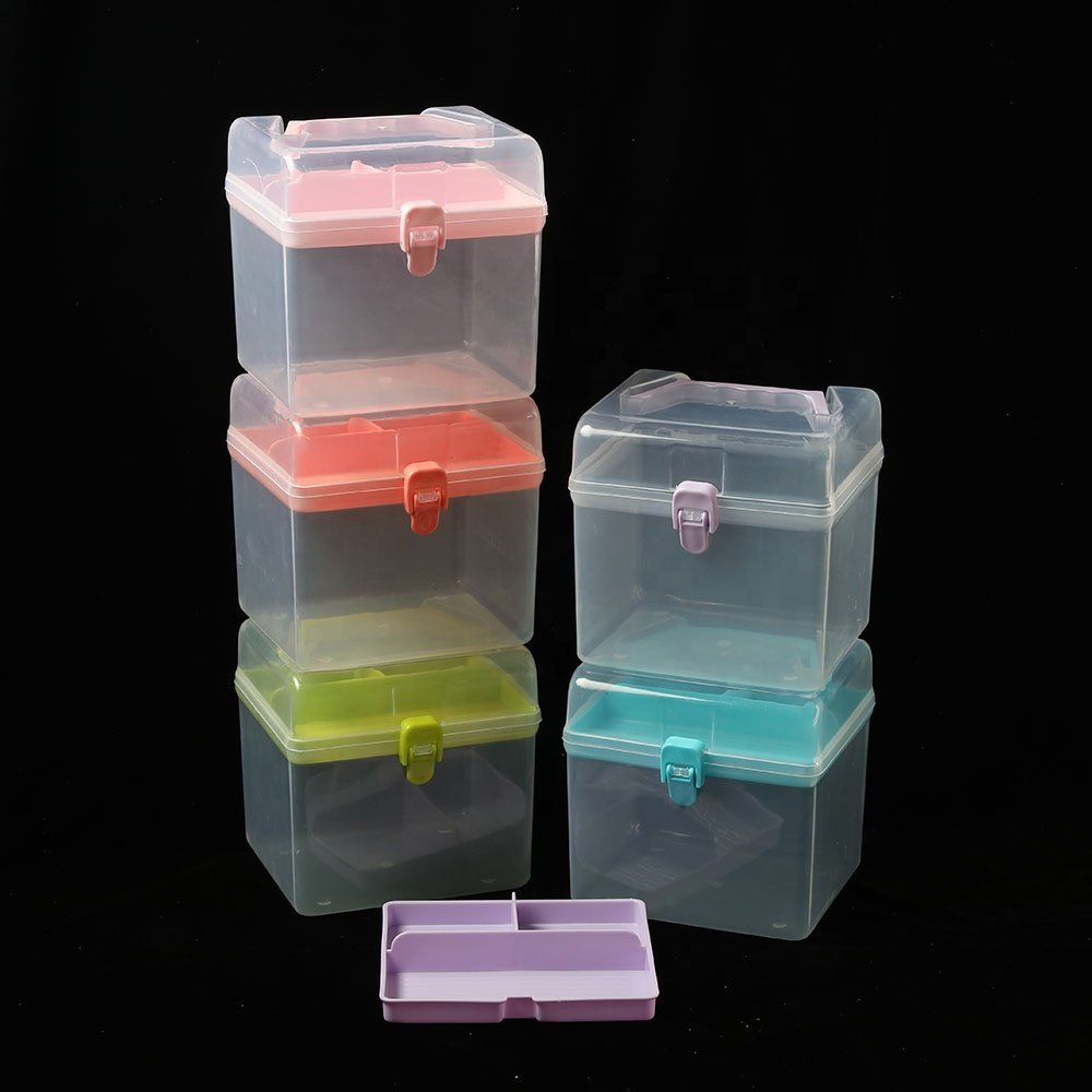 Double Layer Jewelry Children Toys Makeup Transparent Plastic Storage Box