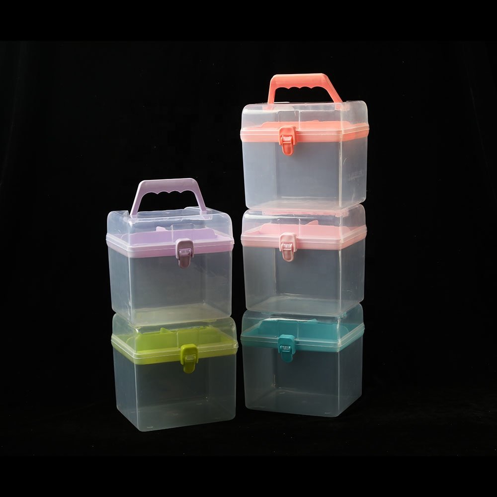 Double Layer Jewelry Children Toys Makeup Transparent Plastic Storage Box