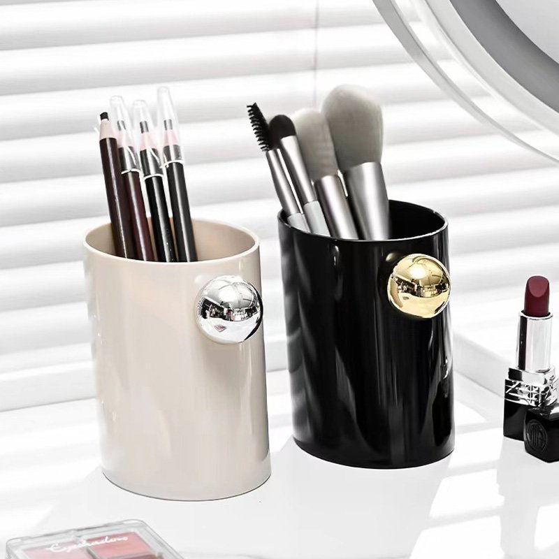 Household Bedroom Dresser Desktop Makeup Cream Organizers Plastic Desk Pen Holder Cosmetic Brush Storage Box