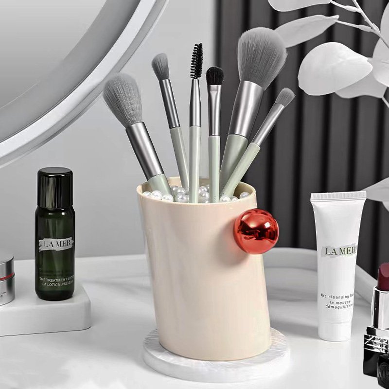 Household Bedroom Dresser Desktop Makeup Cream Organizers Plastic Desk Pen Holder Cosmetic Brush Storage Box