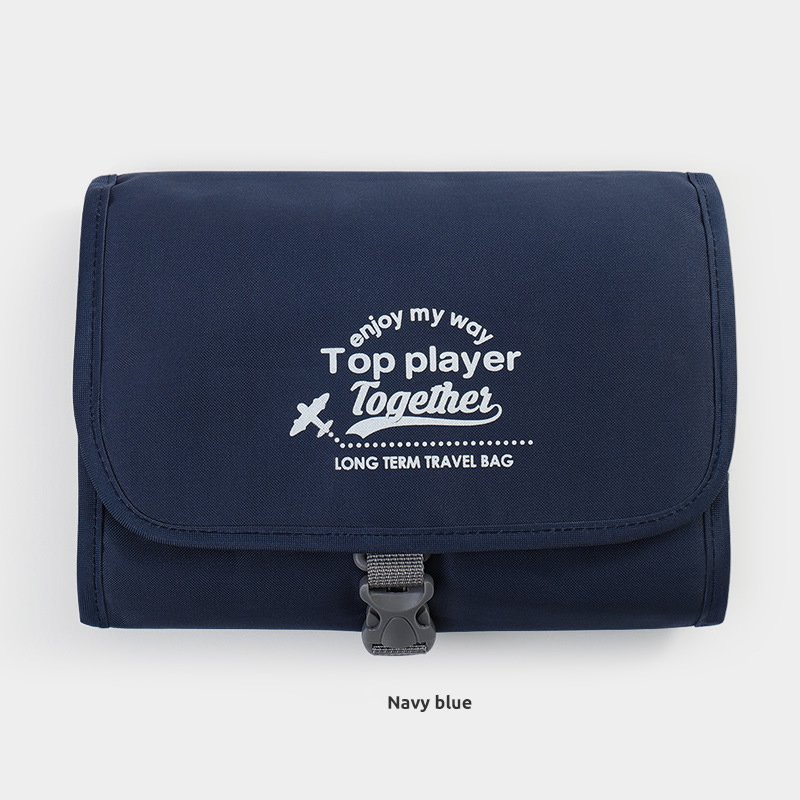 Hanging Toilet Bag Polyester Cosmetic Case With Zippers And Sections For Home Or Traveling