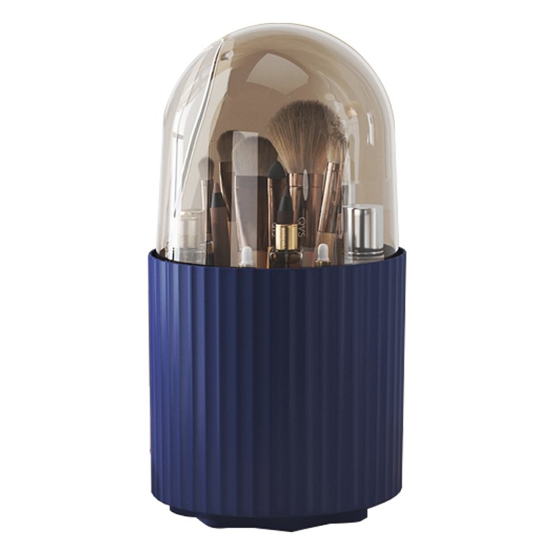 Degree Rotating Desktop Countertop Dresser Table Plastic Makeup Brush Holder Organizer With Lid Cosmetic Storage Box