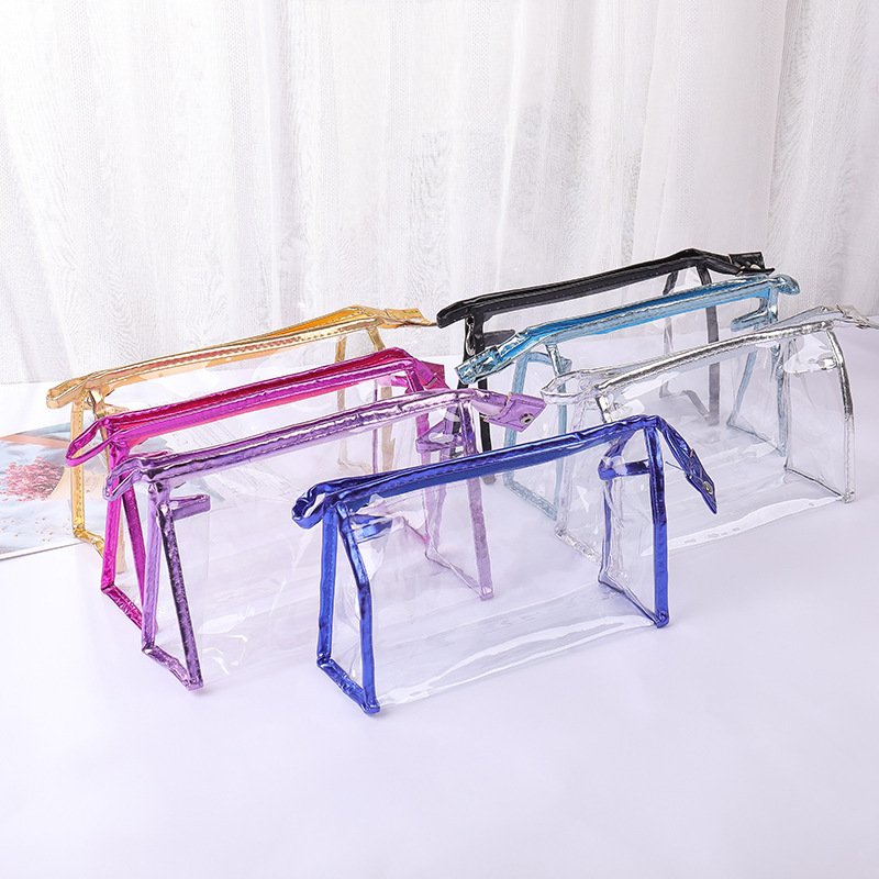 Wholesale Multifunctional Transparent PVC Pouch Customized Plastic Zippered Stationery Pencil Bag Waterproof Clear Cosmetic Bags