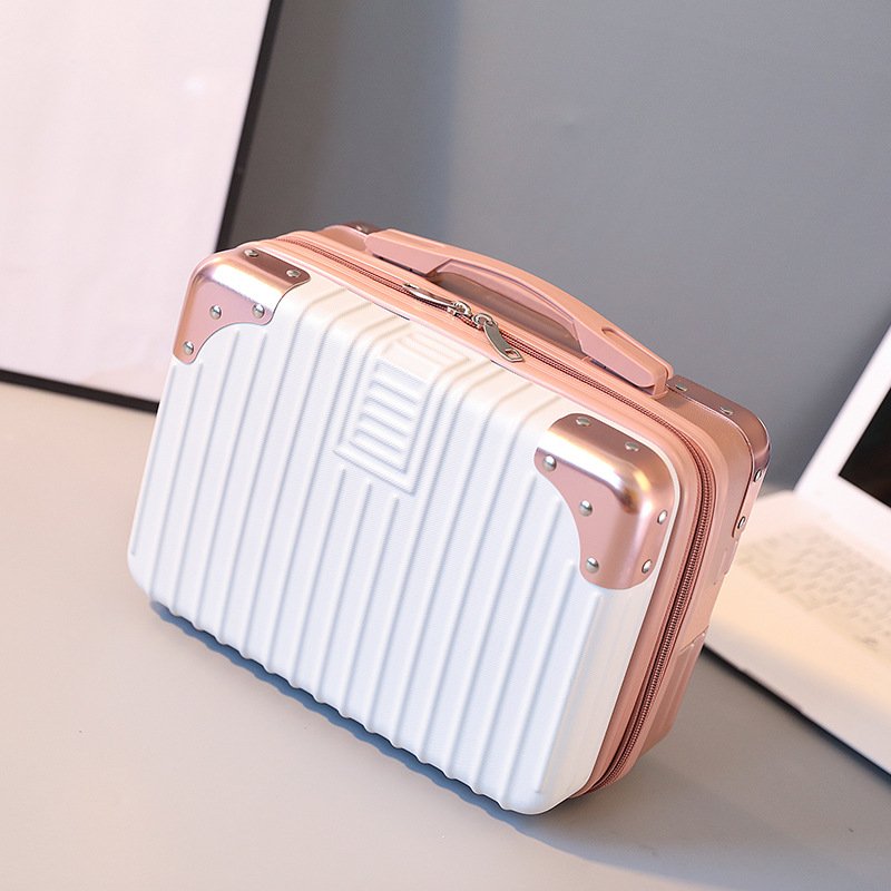 Wholesale new portable mini suitcase women 14 inch cosmetic case light portable travel Makeup case
