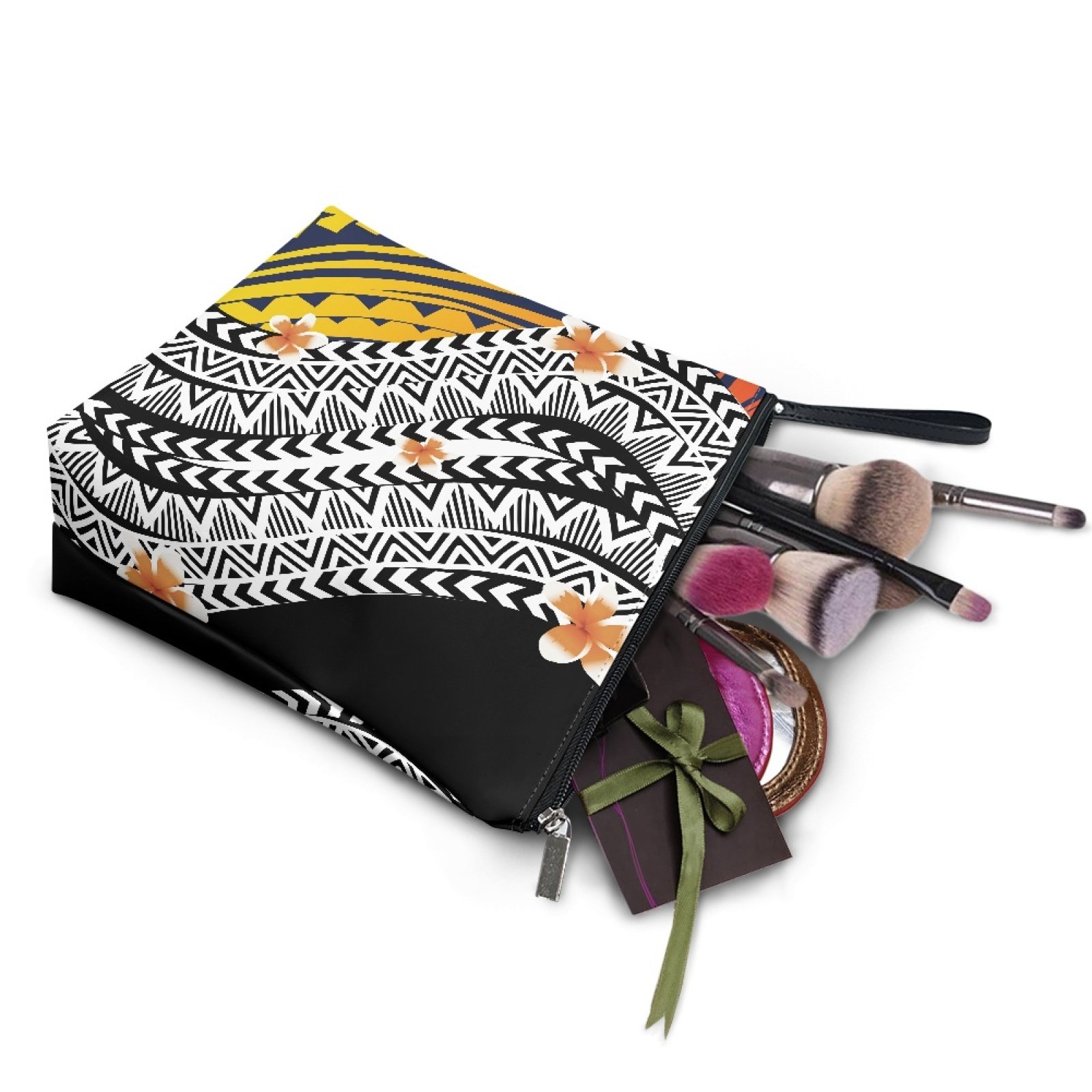 Hawaiian Design Anthurium Custom Daily Life Travel Large Capacity And Convenient Storage Printed Portable Laceleaf Cosmetic Bag