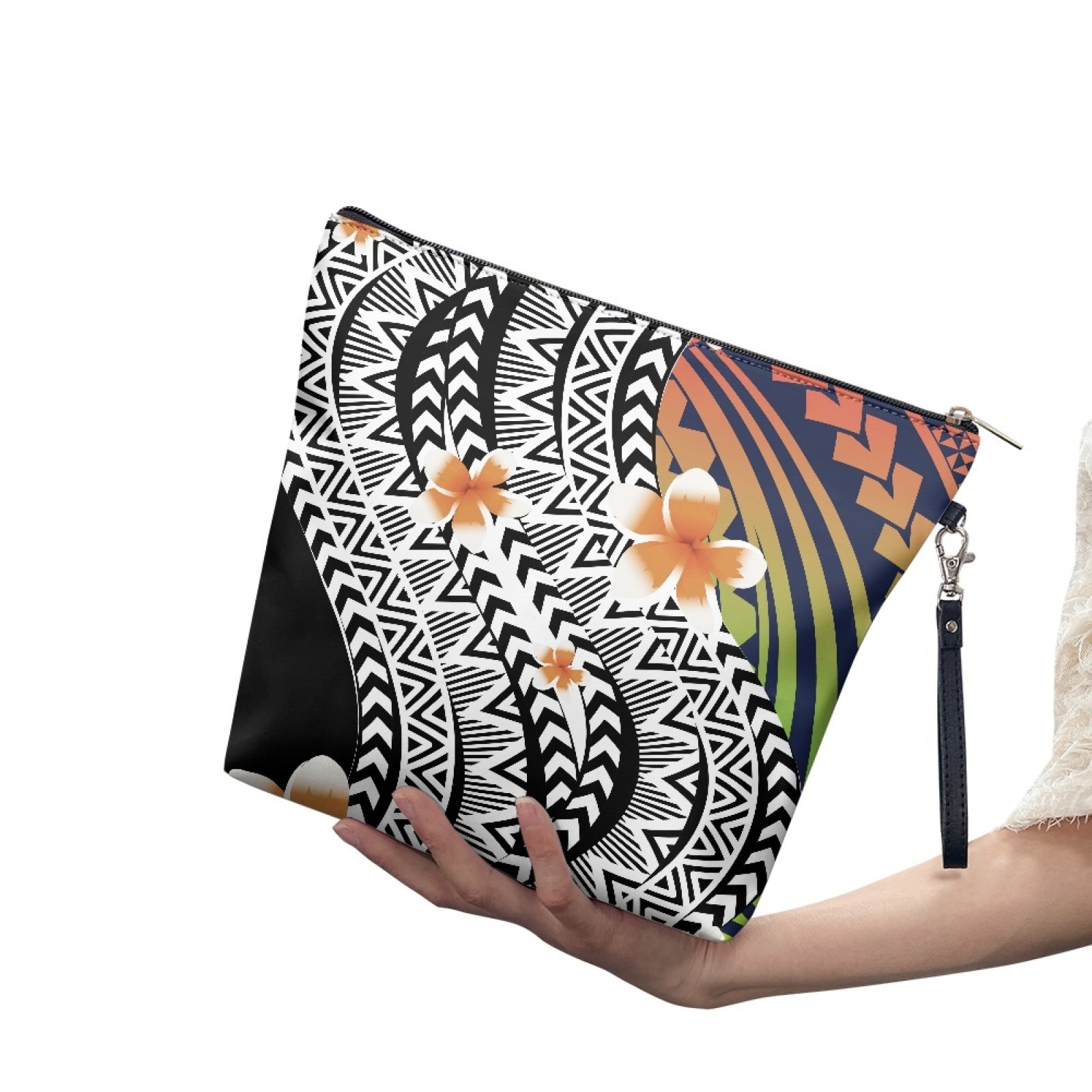 Hawaiian Design Anthurium Custom Daily Life Travel Large Capacity And Convenient Storage Printed Portable Laceleaf Cosmetic Bag