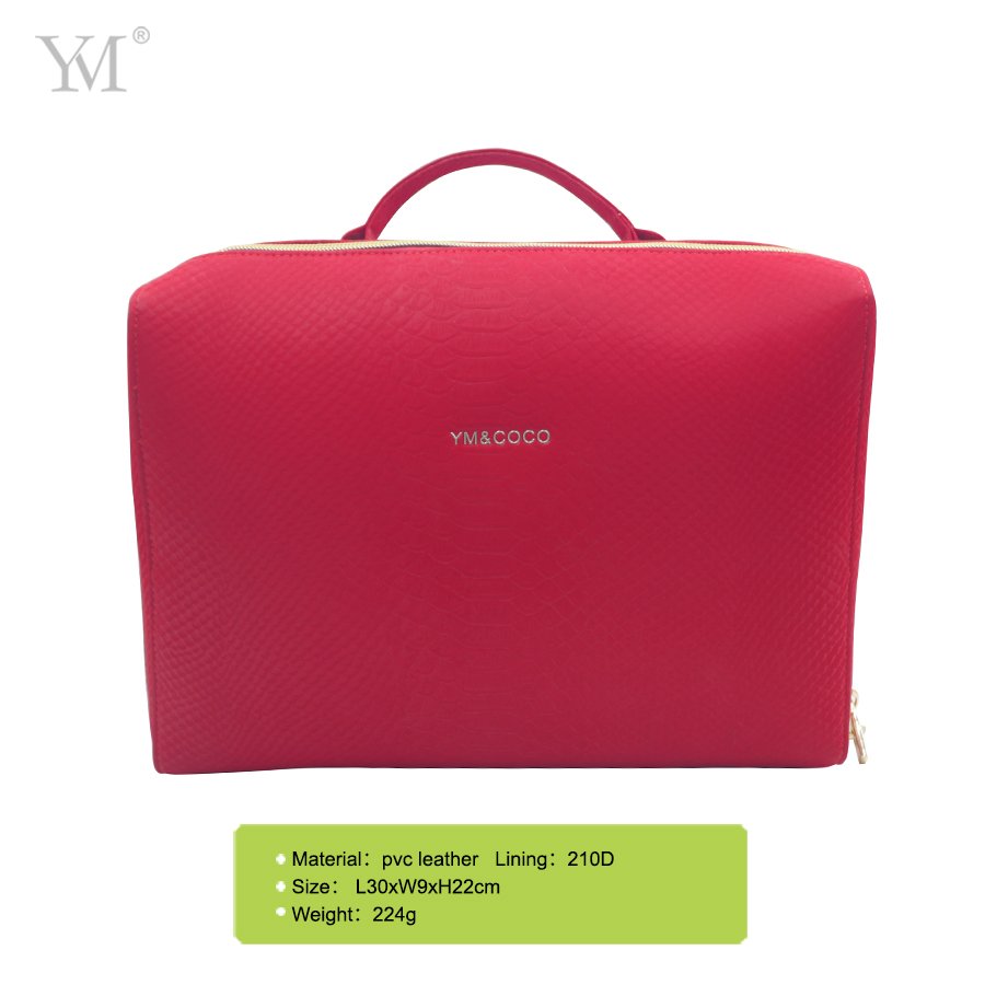 Wholesale PU luxury cosmetic makeup bag travel organ skincare pouch organizer