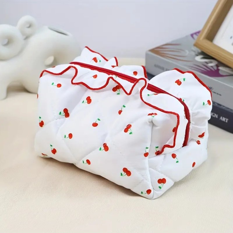 Wholesale Korean Quilted Cosmetic Makeup Bag for Women Toiletry Bag Handbags Floral Organizers Storage Pouch for Cosmetics