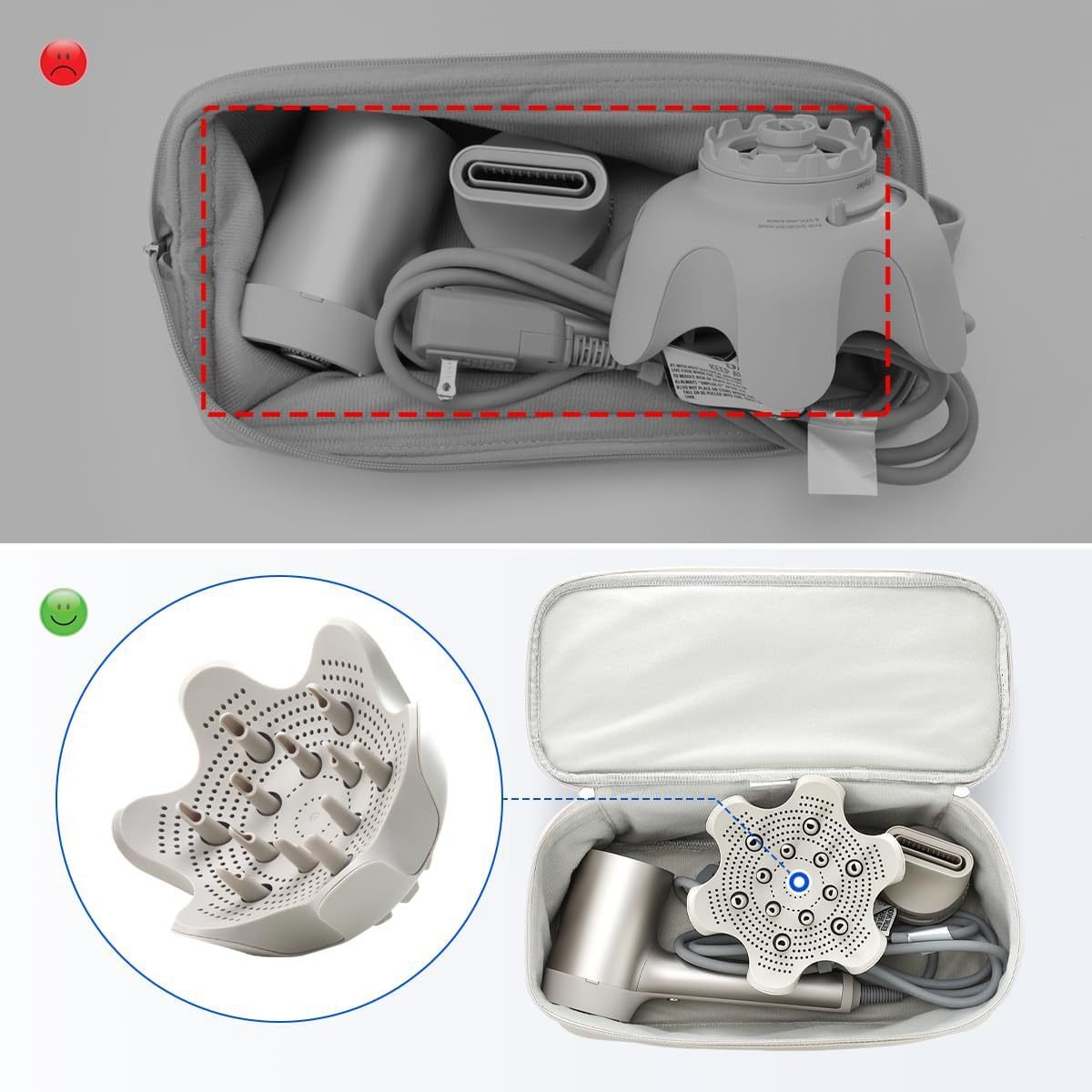 Portable bag hair dryer travel storage bag curly hair stick bag for Dyson /Shark