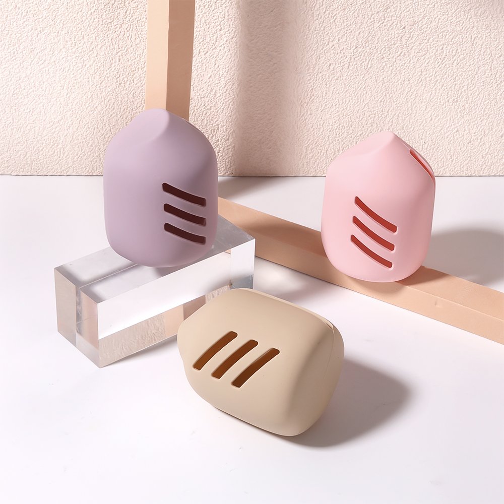 Factory Custom BPA Free Powder Puff Soft Cosmetic Egg Storage Box Silicone Makeup Sponge Holder Organizers