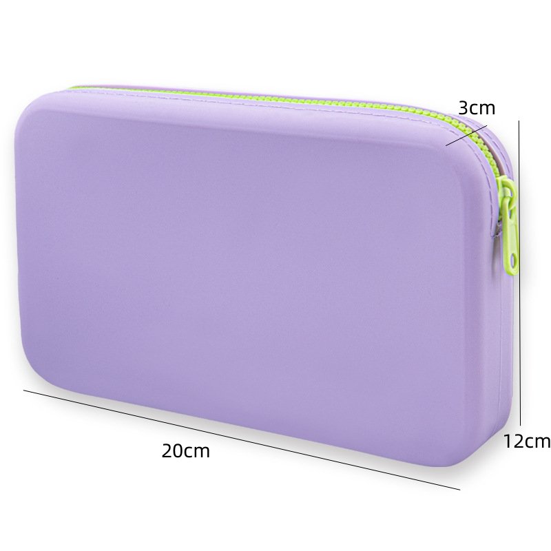 14640 Silicone Makeup Bag, Makeup Brush Holder with Zipper for Organizing Cosmetics, Makeup Brushes, Tools and Pencils, Washable