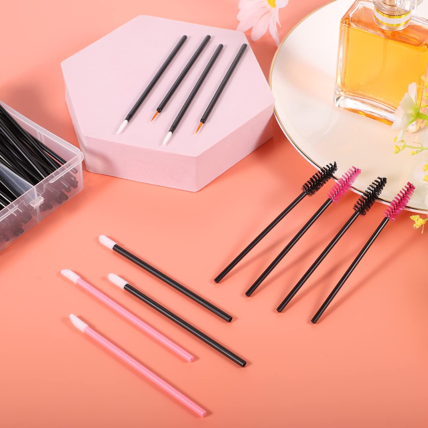 Luma Disposable Makeup Applicators Tools Kit Eyeliner Brushes Mascara Wands Eyelash Brush Lipstick Applicators with Organizer