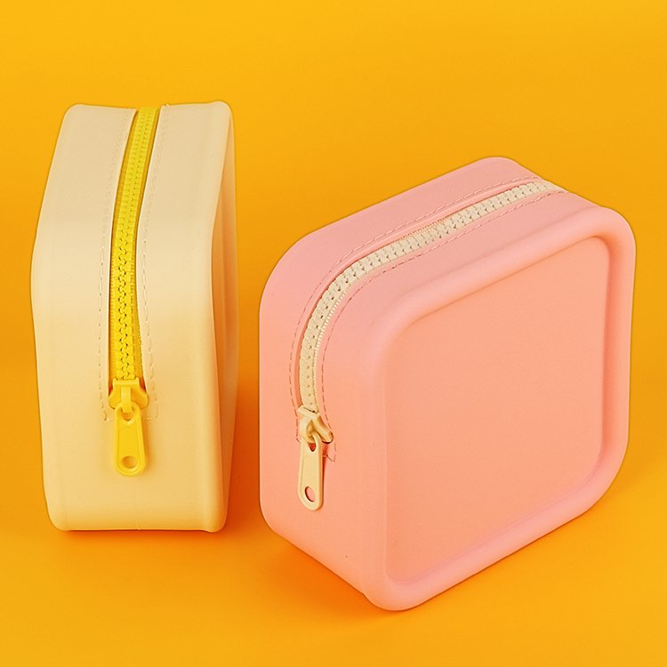 Wholesale Make Up Silicon Cosmetic Bag Organizer Make Up Brush Organizer Bag Case with zipper